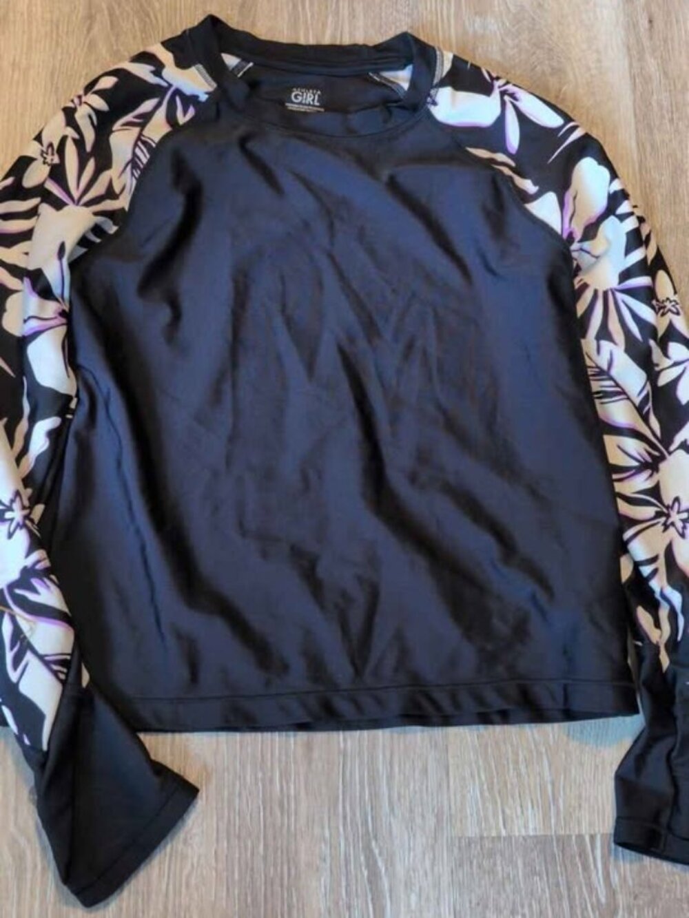 Athleta Girl Rash Guard Swim Top L/12